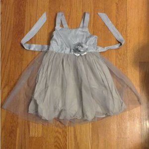 H&M silver toddler dress party occasion formal satin size 2-3 years